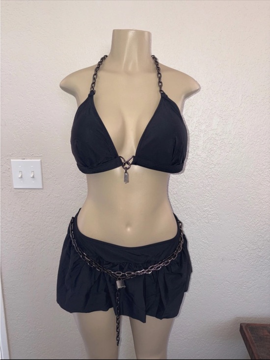 Dolls Kill Other - V - #DK995- Dolls Kill Widow Goth Black with Chains Bikini Set - 1X